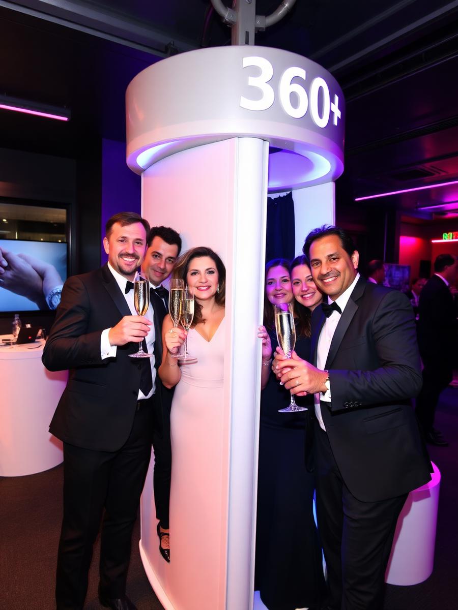 Corporate guests at 360 booth
